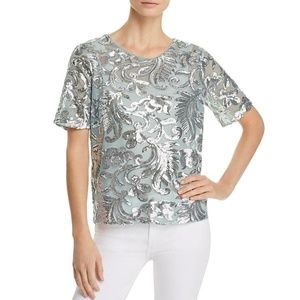 Short Sleeves Sequined  Top